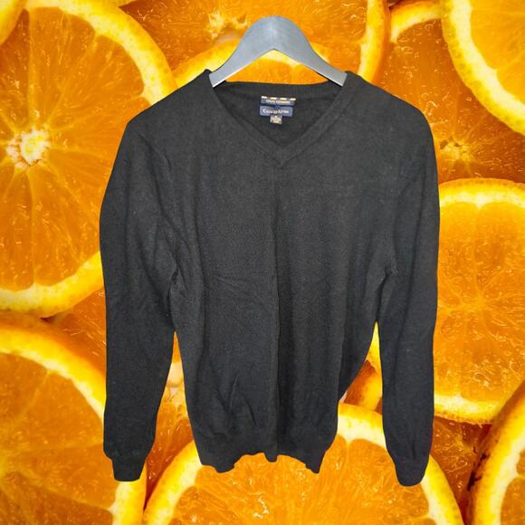 Club Room Estate Cashmere Black V neck Sweater Size Small - Picture 2 of 6